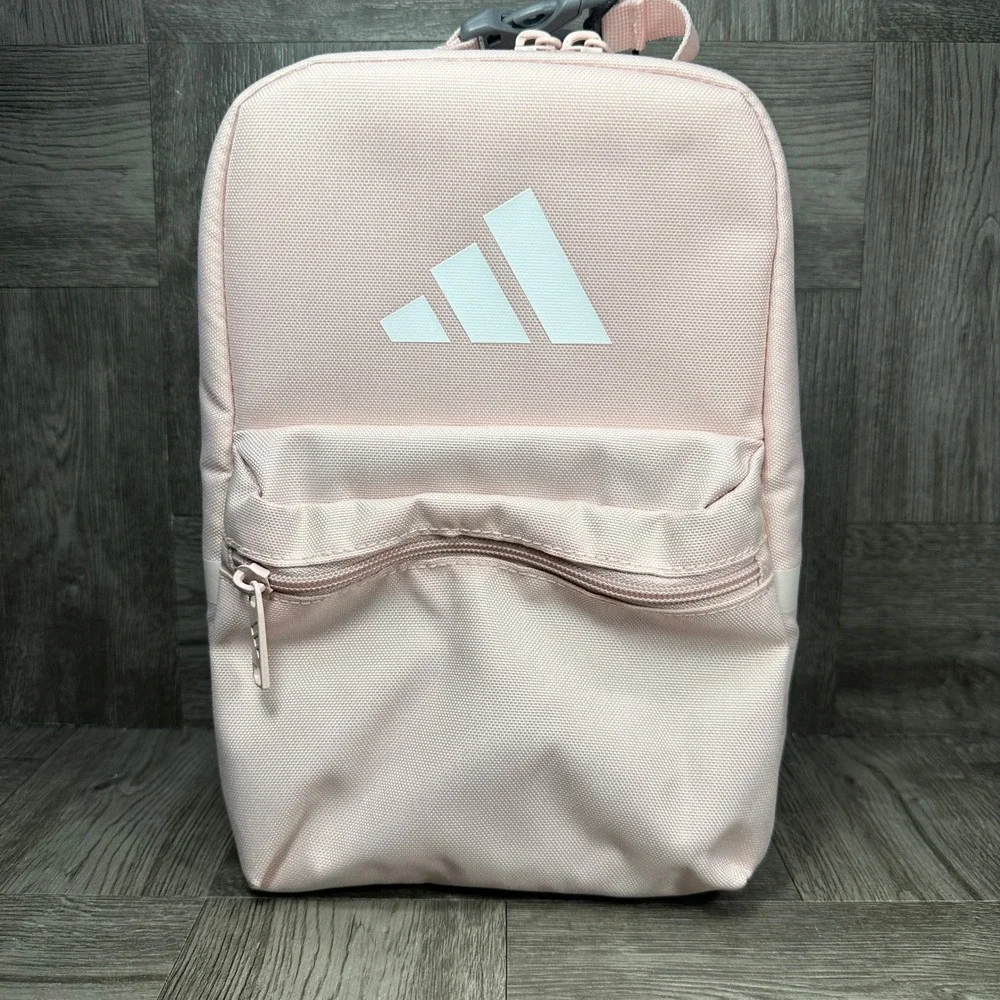 Adidas Lunch Bag OSFA Sandy Pink Insulated Mesh Pocket NEW JL1250
